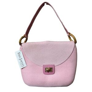 NWT - Eric Javits Woven Raffia Shoulder bag - pink